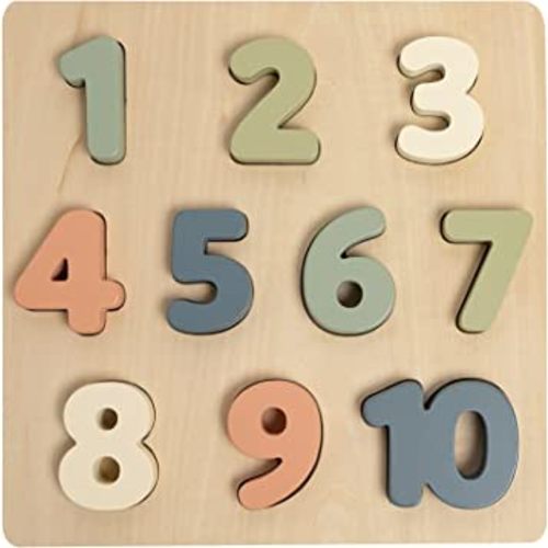 Pearhead Wooden 123 Numbers Puzzle, Colorful Counting, Interactive Learning Board Educational Toy, Modern Baby and Toddler Gift for Boys or Girls