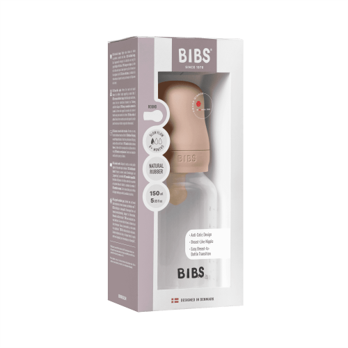 BIBS Baby Bottle with Slow Flow Latex Nipple, Blush, 5 oz, 1 Each
