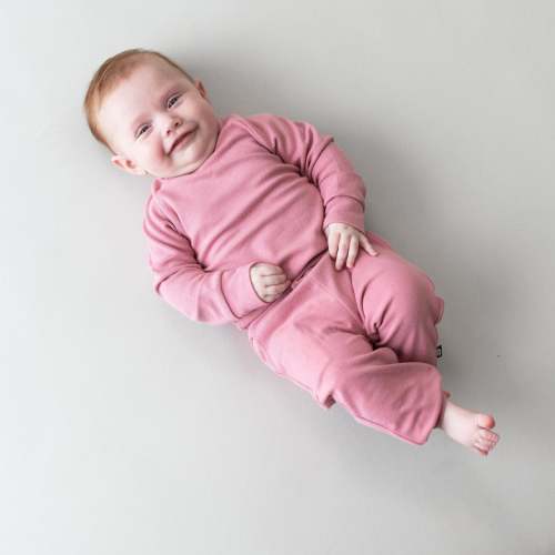 Bamboo Jersey Jogger Set in Apple Blossom 3-6m