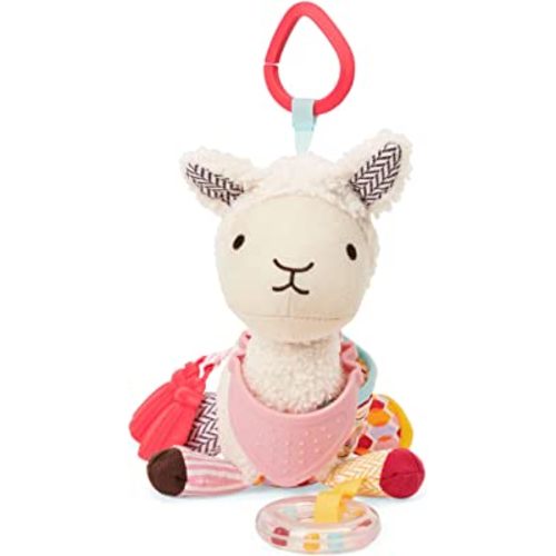 Skip Hop Bandana Buddies Baby Activity and Teething Toy with Multi-Sensory Rattle and Textures, Llama