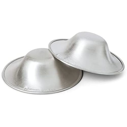 SILVERETTE The Original Silver Nursing Cups, Silverettes Metal Healing Nipple Covers for Breastfeeding, Nursing Shield, 925 Silver Nipple Cover Guards, Soothe and Protect Sore Nipples -Made in Italy