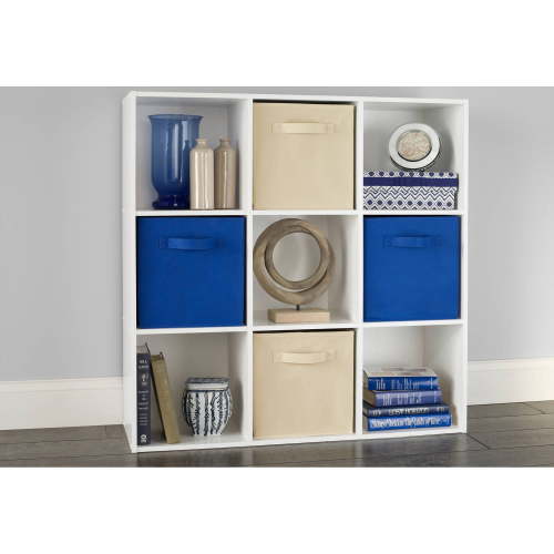 ClosetMaid 9 Cube Wood Stackable Bookcase Display Shelf Organizer, White