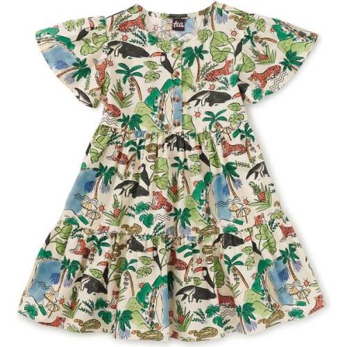 Tiered Woven Dress, Rio Animal Scenic