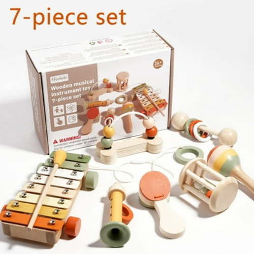 FVLOENG Kids Musical Instruments,Neutral Colors Wooden Percussion Toys Set Xylophone for Preschool Educational Toddlers Baby 1-3 Year Old Boys and Girls 3+ learning activities Toys with Gift Box