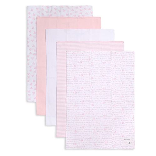 Burt's Bees Baby Infant Burp Cloths, 100% Organic Cotton Extra Absorbent Soft Fabric Drool Cloths, 5-Pack Newborn Must-Have Essential Large Burping Cloths, One Size 17 x 11.75 Inches
