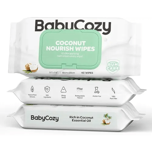 BabyCozy Baby Wipes 240 Ct, Cleansing & Moisturizing 2-in-1