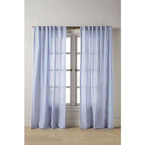 Solenne Woven Scalloped Striped Curtain