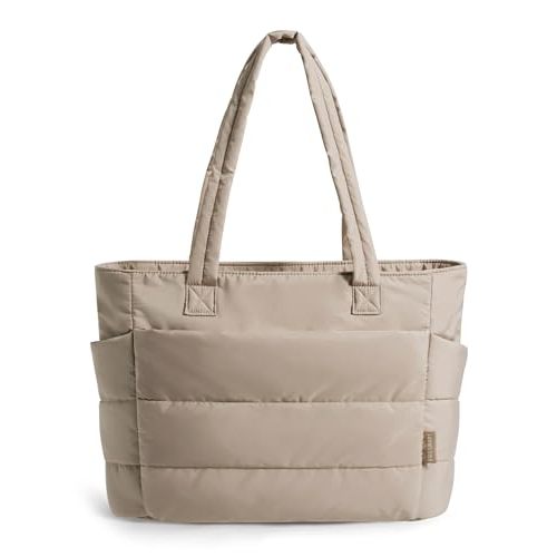 BAGSMART Tote Bag for Women, Lightweight Puffy Tote Bag with Compartments Shoulder Bag Handbag for Travel, Work, Gym | Lightweight