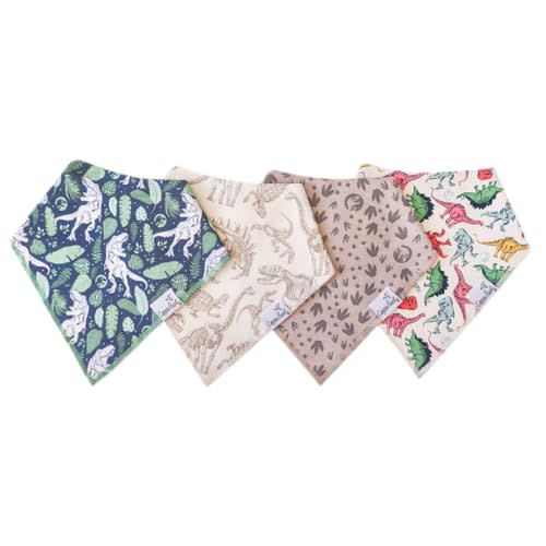 Copper Pearl Baby Bandana Bibs - 4 Pack Soft Cotton Bibs for Drooling & Teething, Absorbent, Adjustable Fit, Many Styles