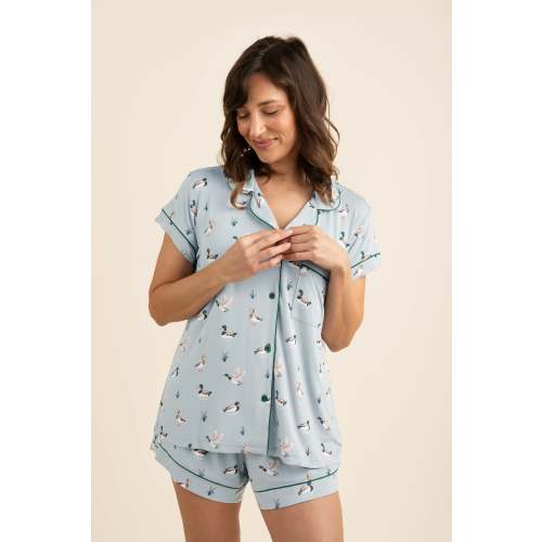 Women's Short Sleeve Pajama Set in Mallard Duck