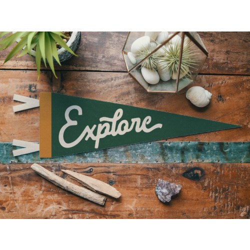 Explore Felt Pennant | Vintage Explorers art for kids room, Camping theme Room Decor, Outdoorsy Gift for friend, Forest Nursery Wall Art