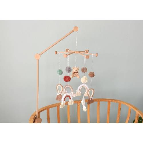 Baby Crib Mobile Hanger, Baby Crib Mobile Arm Made of Natural Wood, Baby Mobile Crib Holder for Nursery, Natural Baby Gift,