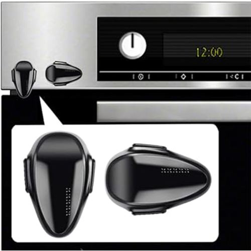 Oven Lock Child Safety (2 pack), Cabinet Locks Baby Proofing, Baby and Child Proof Locks for Drawer Oven Stove Door, Upgrade Heat-Resistant Material, Easy to Install, No Toolf Need - Black
