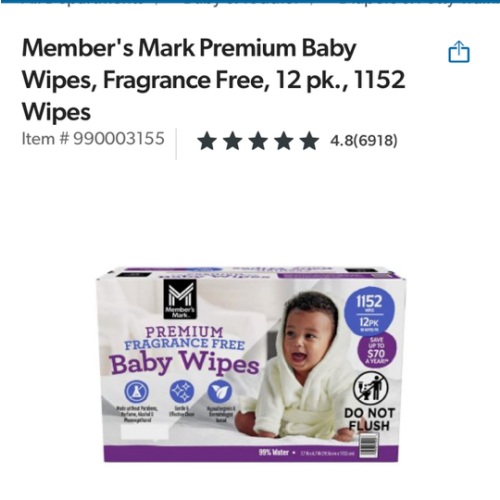 Member's Mark Wipes - 12 - 1152 Wipes