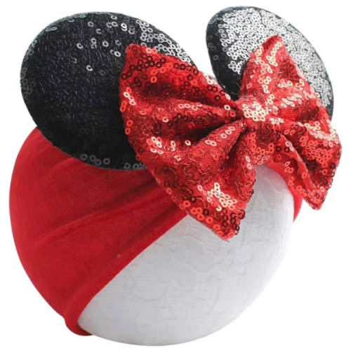 J&J Boutiques Mouse Ears Headband/Headwrap - Toddler, Baby, Kids - Party supplies - Red