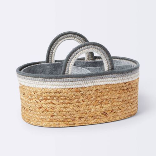 Braided Diaper Caddy With Dividers - Gray - Cloud Island™