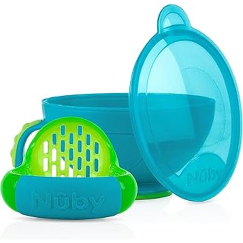Nuby Garden Fresh Mash 'N' Feed 4 Piece Baby Preparation & Feeding System - Blue/Green