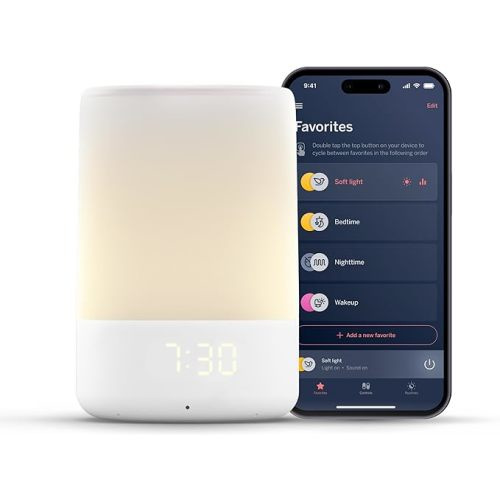 Nanit Sound and Light Smart Baby Night Light and Sound Machine | Audio Monitor | Cry Detection Alert Feature | OK to Wake Alarm Clock for Kids | Temp & Humidity Tracking | Rechargeable Battery | WiFi - Noise Machine