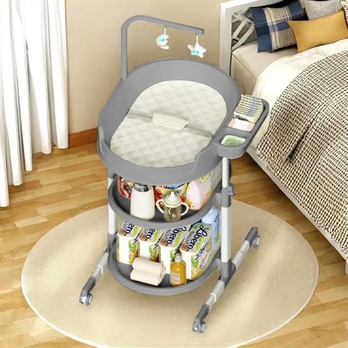 Diaper Changing Station, Portable Changing Table for Baby, Diaper Changing Table with Storage Drawers, Waterproof Baby Changing Station with Wheels and Adjustable Height for Newborn Infant and Toddler