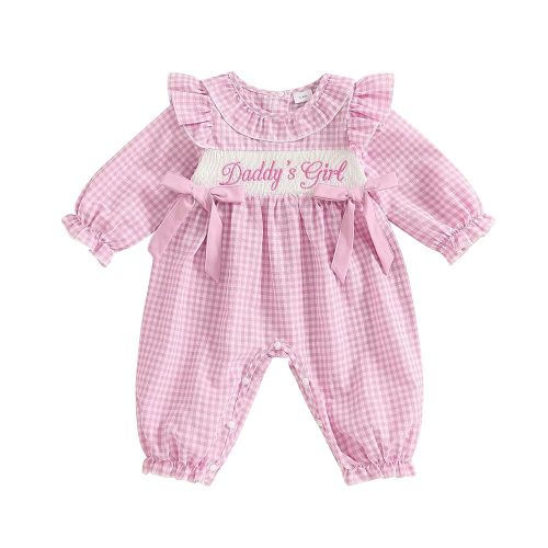 Newborn Baby Girl Fall Clothes Going Coming Home Outfit Ruffle Plaid Romper Cute Jumpsuit Vintage Outfits