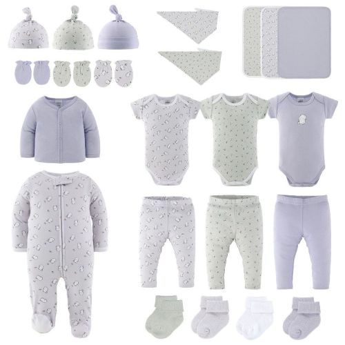 The Peanutshell Layette Gift Set, Cotton Tail Baby Clothes with Bibs, 0-3 Months, 23 Piece Set