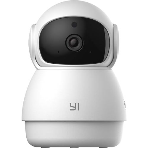 YI 2K Dome Security Camera, 2.4G Smart Indoor Pet Monitoring Cam with Night Vision, 2-Way Audio, Motion Detection, Phone APP, Compatible with Alexa and Google Assistant