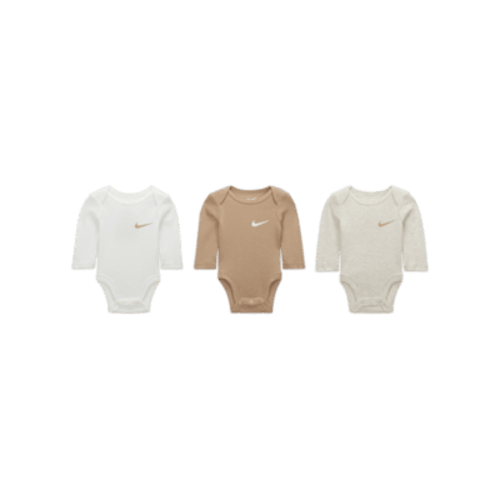 Nike Essentials Baby (0-9M) 3-Pack Long Sleeve Bodysuits