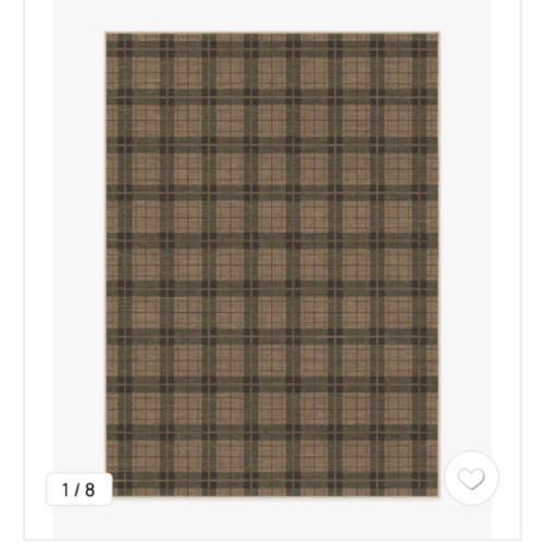 Alfie Plaid Natural & Green Rug | Ruggable