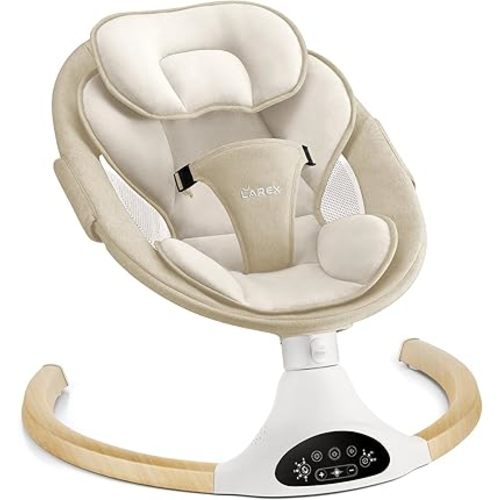 LAREX Baby Swing | Infant Electric Swing,Portable Swing,Remote Control Indoor Baby Rocker with 5 Sway Speeds,1 Seat Positions