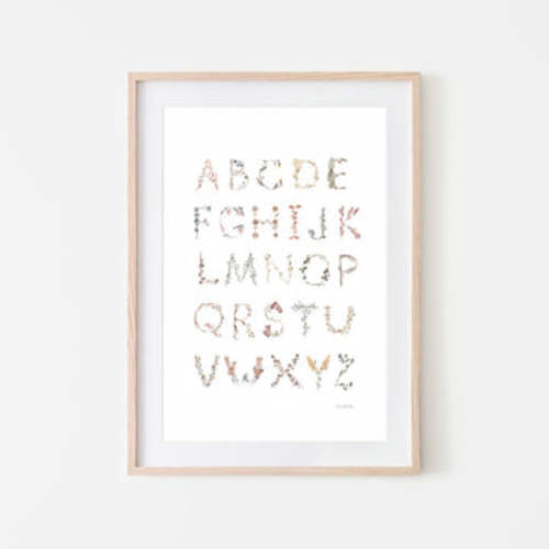 Alphabet Floral Poster