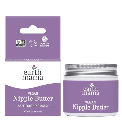 Earth Mama Vegan Nipple Butter | Cruelty-Free Breastfeeding Cream for Nursing Mamas | NO Lanolin, 2-Ounce