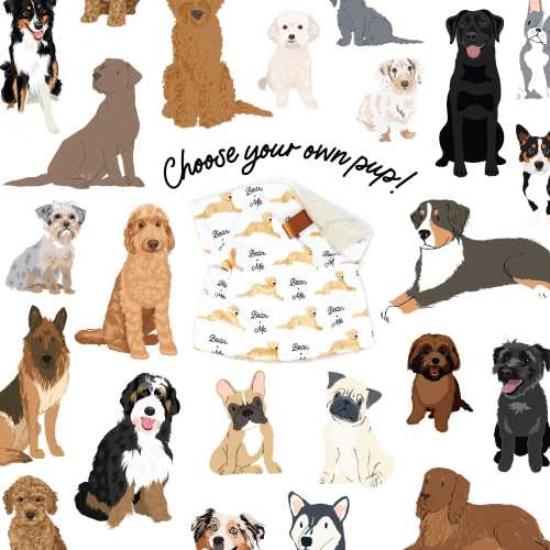 Lovey: Choose Your Own Pup! Minky. Lovie. Baby Blanket. Dog Nursery. Dog Owner Baby Gift. Personalized. Dog and Me Baby Gift. Custom Names.