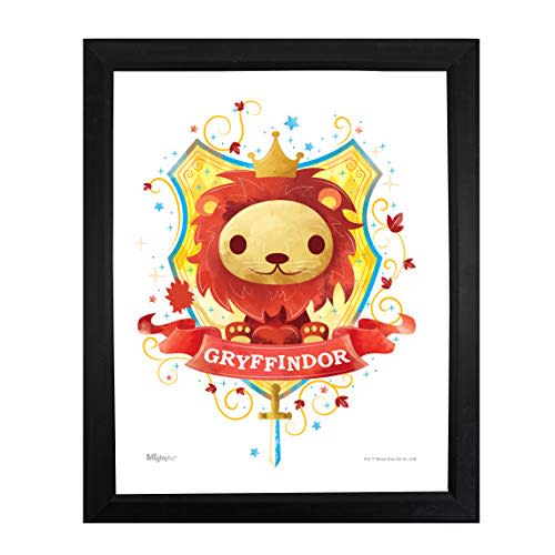 MIGHTYPRINT Harry Potter – Modern, Minimalist Framed Wall Art – Gryffindor – Officially Licensed Wall – NOT MADE OF PAPER – Strong Reusable Décor for Kid Baby Nursery Dorm – By Trend Setters Ltd.