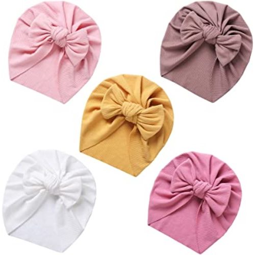 Newborn Baby Hospital Hat Soft Cotton Toddler Kids Girl Head Wrap with Big Bow Cap
