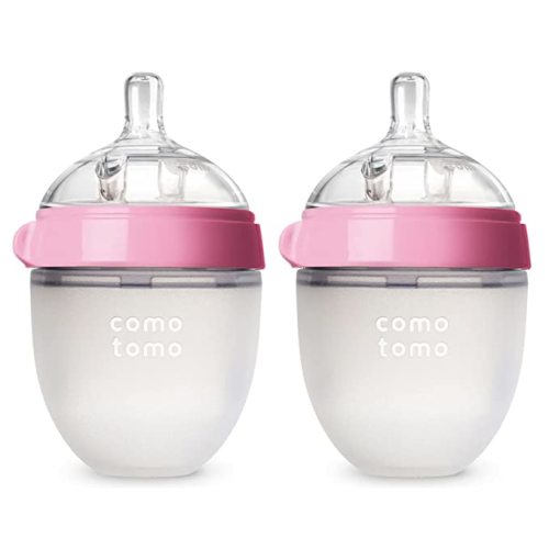 Comotomo Baby Bottle, Pink, 5 Ounce, 2 Count (Pack of 1)