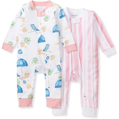 Burt's Bees Baby baby-girls Sleep and Play Pajamas, 100% Organic Cotton, One-piece Footless Pajamas