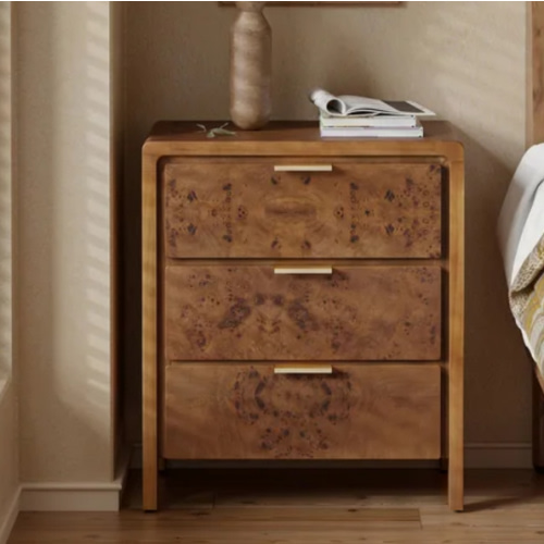 COZAYH Fully-Assembled Farmhouse Nightstand, Rustic Distressed Wood Retro Accent Dresser, Chest of Drawers,Boho