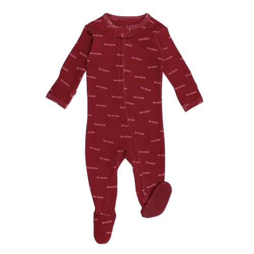 Organic 2-Way Zipper Footie in Be Mine