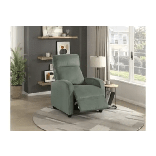 Ouray Green Corduroy Fabric Manual 27" Push Back Reclining Chair | Living Spaces