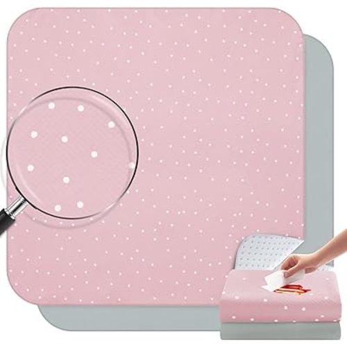 Baby Splat Mat for Under High Chair 2 Pack, 42 x 42 Inch Splash Mat for Arts & Crafts & Eating Mess, Waterproof and Washable Spill Mat, Baby Playtime Anti-Slip High Chair Mat for Floor or Table, Pink