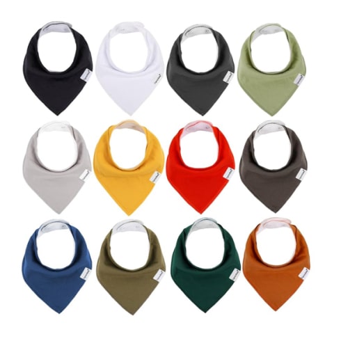 Baby Bandana Drool Bibs for Boys and Girls,Super Soft Unisex 12 Pack Absorbent Cotton Organic Bib Set for Teething and Drooling