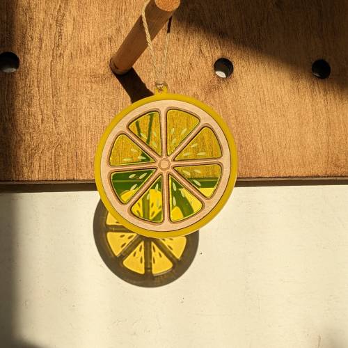 Lemon Sun Catcher Window Hanging Laser Cut Stained Glass Acrylic Wall Decor Fruit Collection