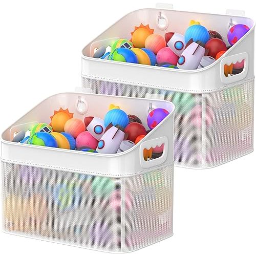 Mesh Baby Bath Toy Storage, ‎Large Capacity and Quick Drying Baby Toy Storage for Bath, Multi-use Net Bags Make Baby Bath Toy Organizer Easy, 2 Pack