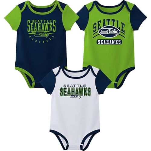 Outerstuff NFL Teams Newborn Baby and Infant Short Sleeve Bodysuit Variety 3-Pack (0-18m)