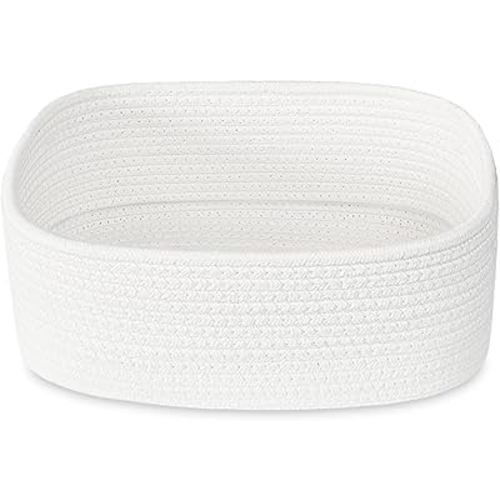 ABenkle Small White Basket, Soft Woven Baskets