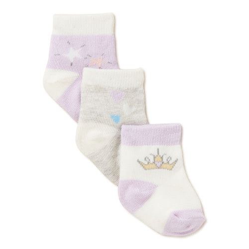 Disney Princess Baby Unisex Socks, 3-Pack, Sizes 0-12M