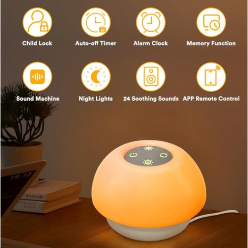 White Noise Sound Machine Baby: Nursery Night Light Alarm Clocks for Bedrooms Portable Sound Machine for Sleep