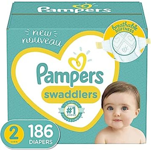 Pampers Baby Diapers, Swaddlers, One Month Supply, Multi, Size 2, 186 Count