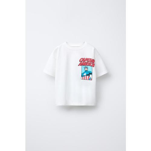 CAPTAIN AMERICA © MARVEL PRINTED T-SHIRT - Oyster-white | ZARA United States