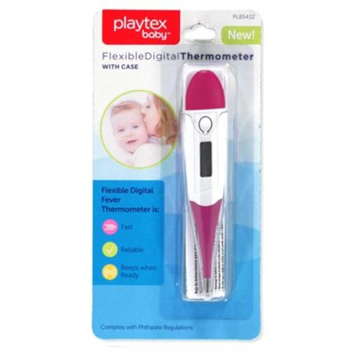 Playtex Baby Flexible Digital Thermometer with Case - pink, one size